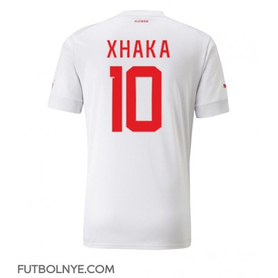 Camiseta Suiza Granit Xhaka #10 Visitante Equipación Mundial 2022 manga corta